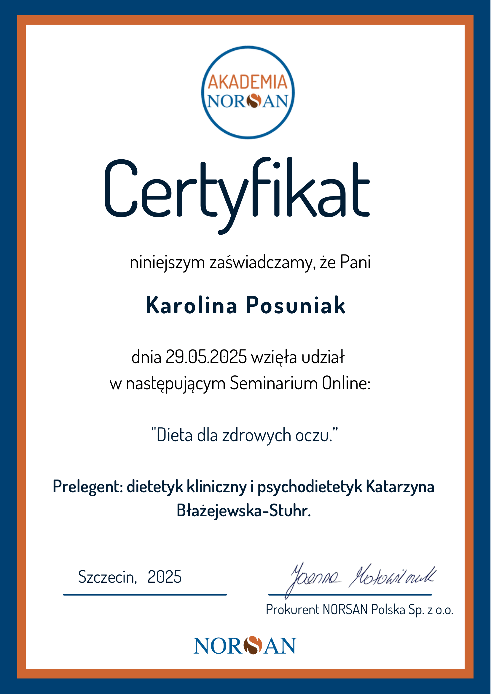 psychodietetyk warszawa oraz online Karolina Posuniak on-line