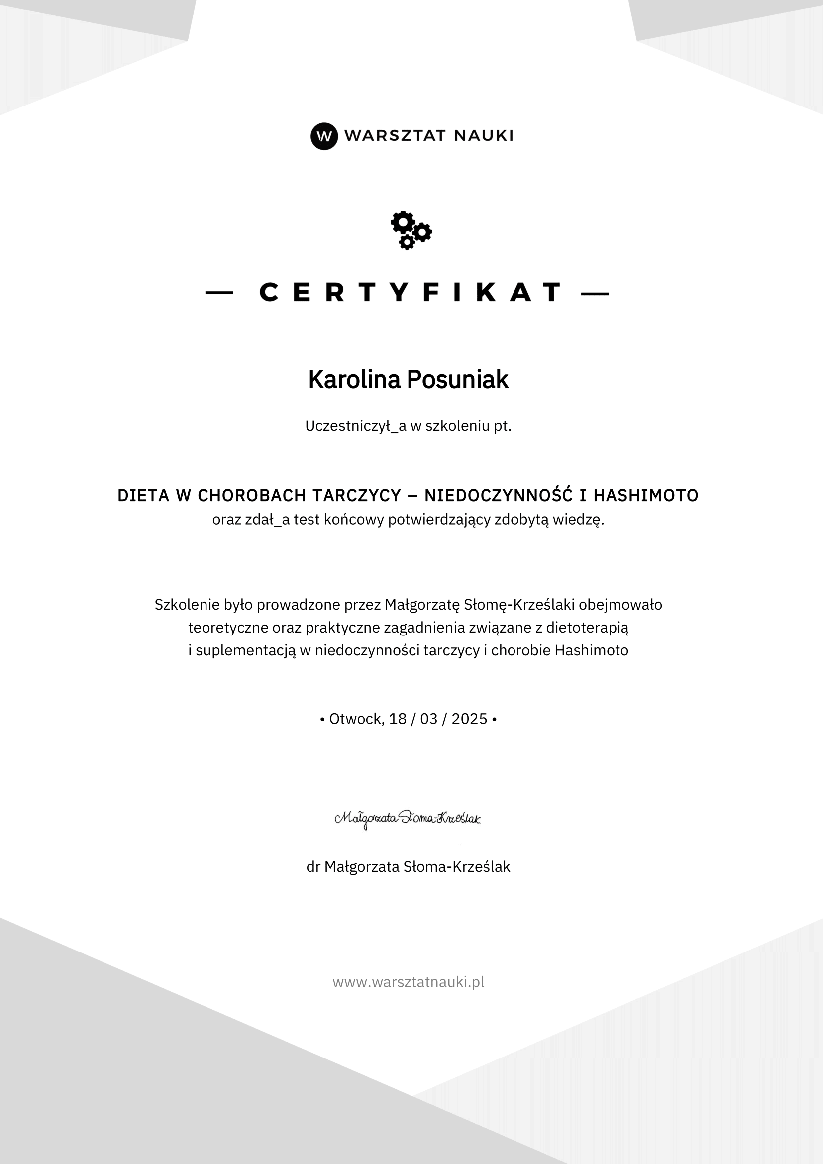 psychodietetyk warszawa oraz online Karolina Posuniak on-line