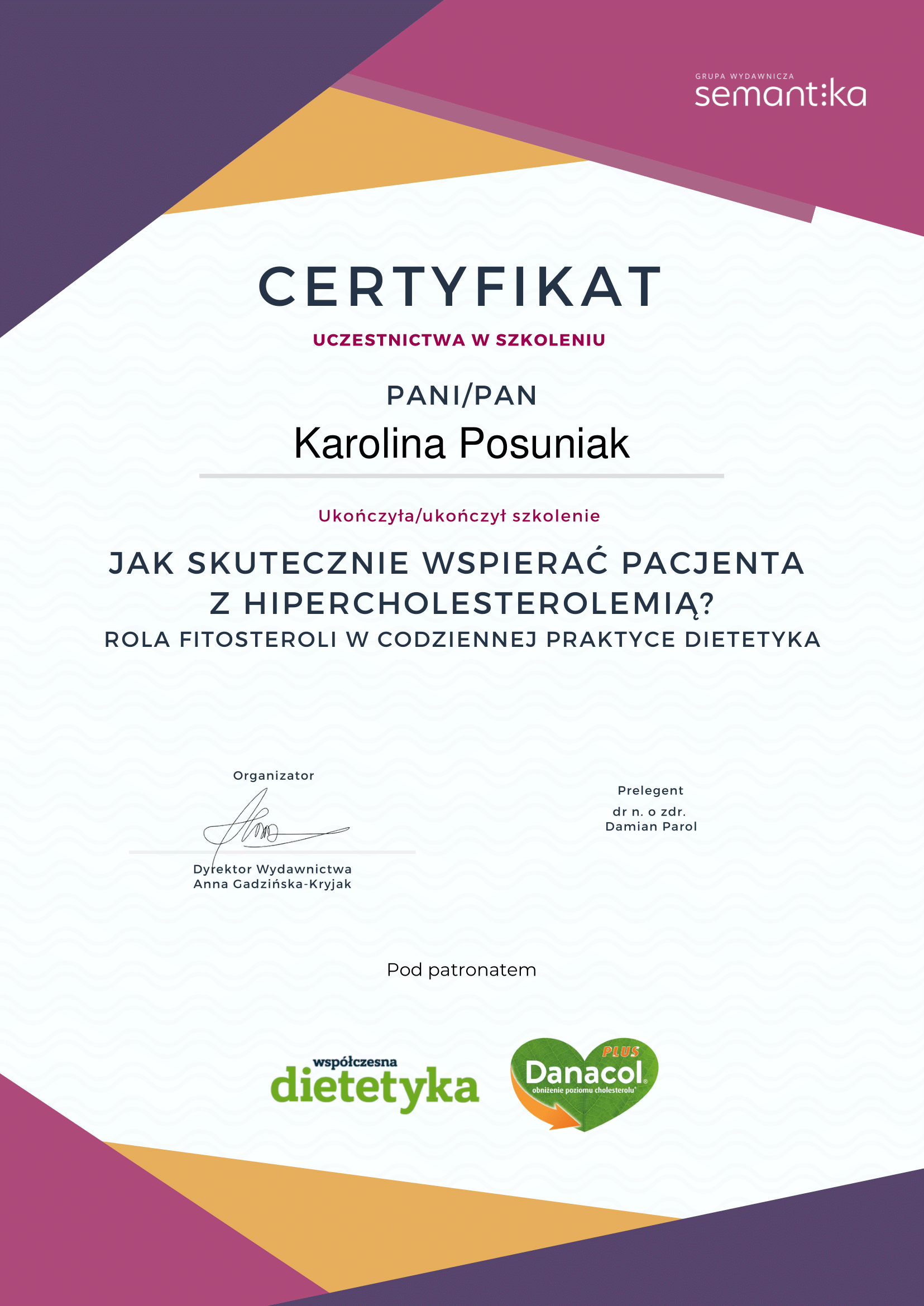 psychodietetyk warszawa oraz online Karolina Posuniak on-line