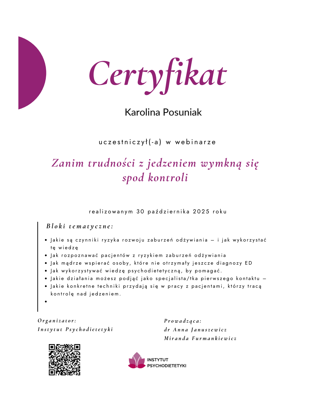Psychodietetyk Warszawa & Online