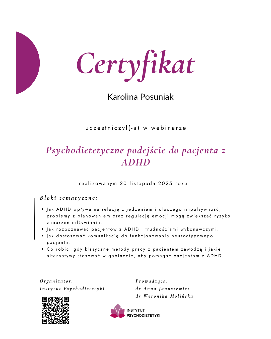 Psychodietetyk Warszawa & Online
