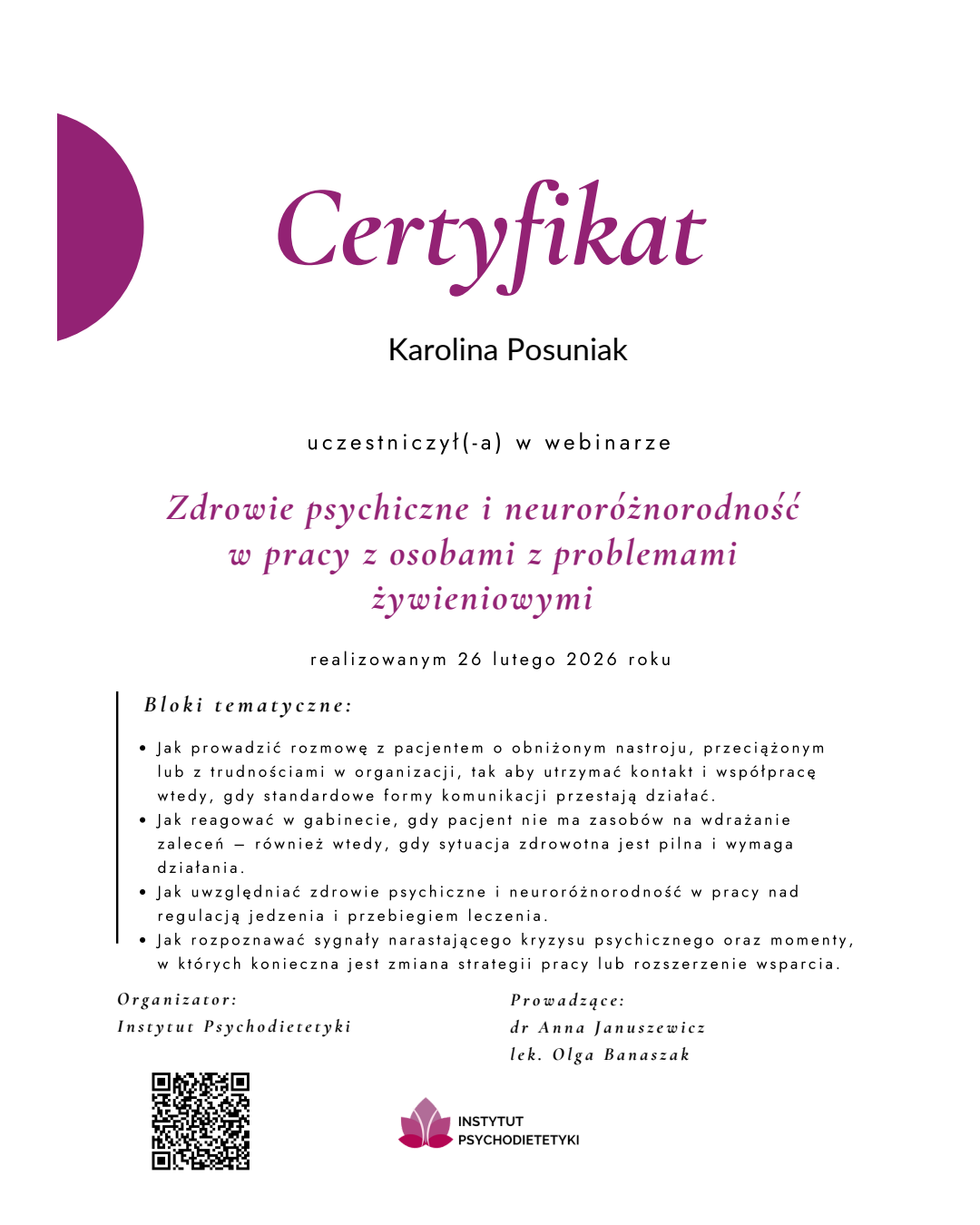 Psychodietetyk Warszawa