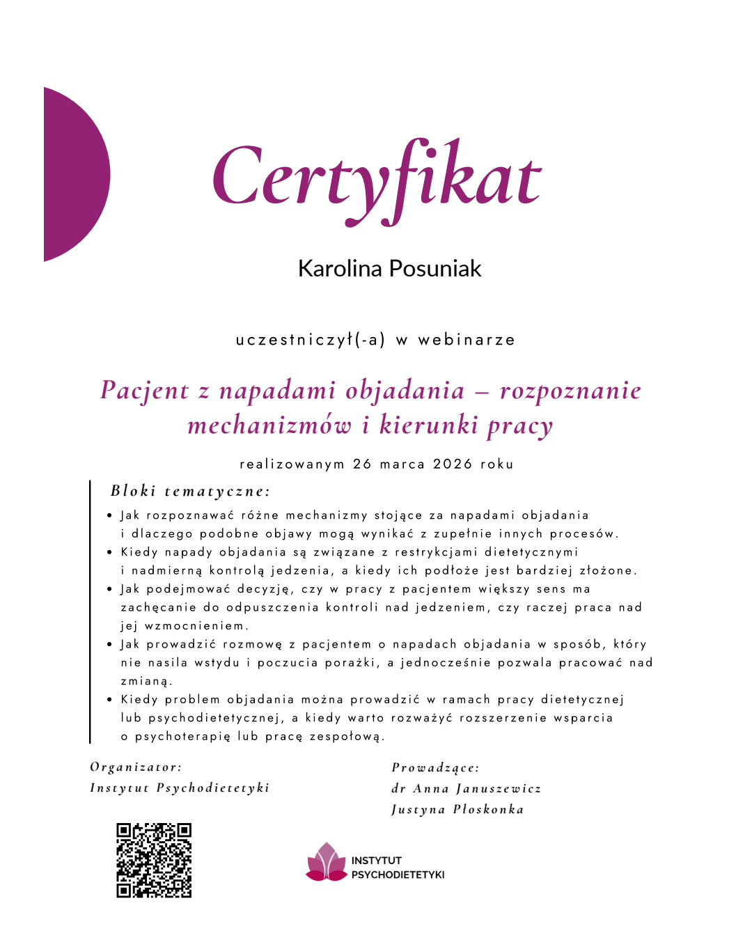 Psychodietetyk Warszawa
